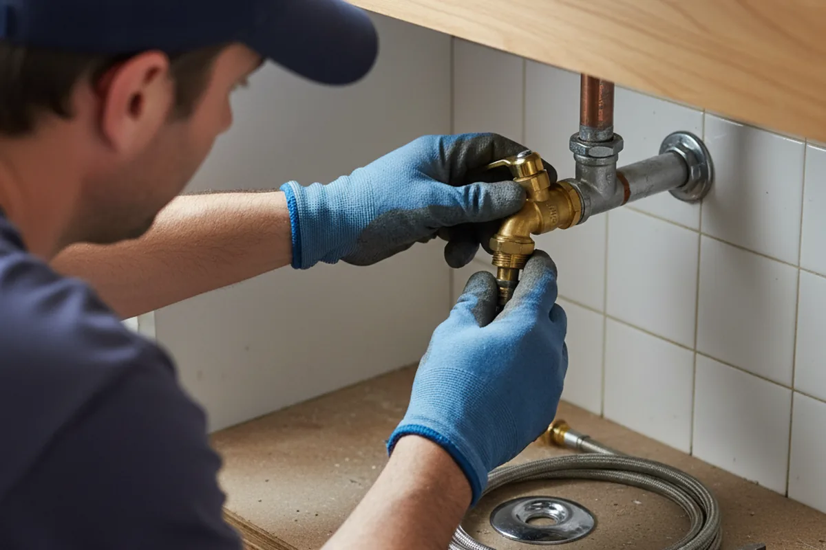 Shutoff valve and fitting work during Emergency Plumbing in Center Valley